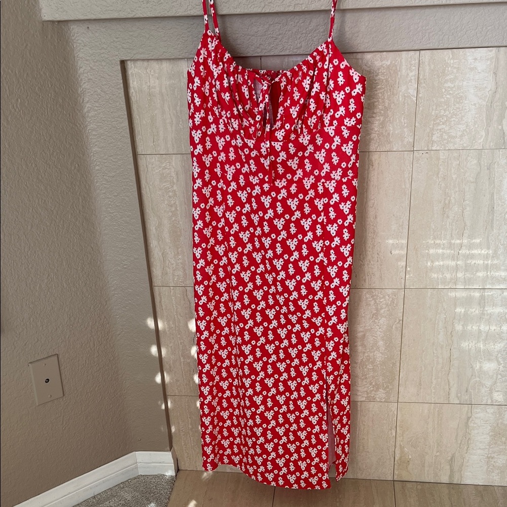 Red Floral Women's Dress